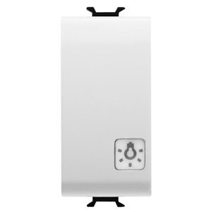 Gewiss Nyomógomb 1P 250V AC - NO 16A - Jelzőfényezhető - Cserélhető szimbólum lencsével - Szimbólum: lámpa - 1 modulos - Szatén fehér - CHORUSMART