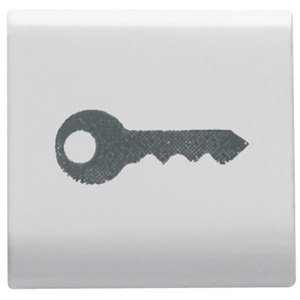 Gewiss Cserélhető kapcsológomb - 22X22MM - Kulcs szimbólummal - Szatén fehér - CHORUSMART