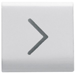Gewiss Cserélhető kapcsológomb - 22X22MM - Vízszintes nyíl szimbólummal - Fényes fehér - CHORUSMART