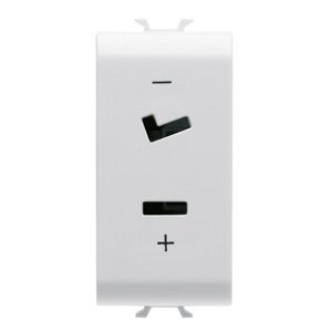 Gewiss SELV csatlakozó-aljzat - 2P 6A 24V polarizált - 1 modulos - Szatén fehér - CHORUSMART