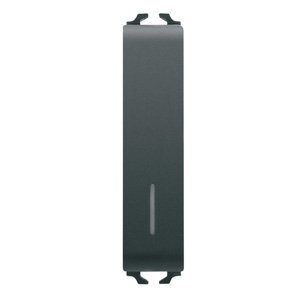 Gewiss Nyomógomb 1P 250V AC - NO 10A - Jelzőfényezhető - 1/2 modulos - Szatén fekete - CHORUSMART