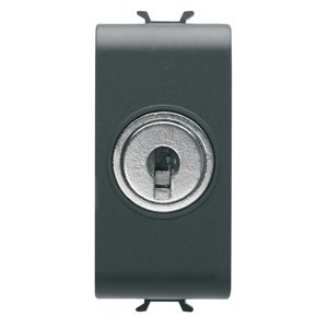 Gewiss Váltókapcsoló 1P 250V AC - 10AX - Kulccsal - 1 modulos -szatén fekete - CHORUSMART termékfotó