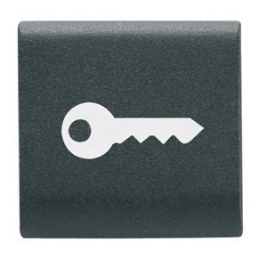 Gewiss Cserélhető kapcsológomb - 22X22MM - Kulcs szimbólummal - Szatén fekete - CHORUSMART