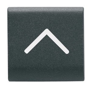 Gewiss Cserélhető kapcsológomb - 22X22MM - Függőleges nyíl szimbólummal - Szatén fekete - CHORUSMART