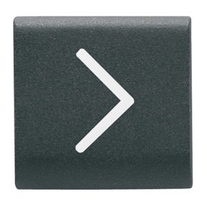 Gewiss Cserélhető kapcsológomb - 22X22MM - Vízszintes nyíl szimbólummal - Szatén fekete - CHORUSMART