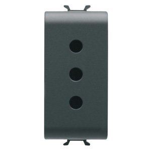Gewiss Olasz szabvány szerinti csatlakozó-aljzat 250V AC - 2P+E 10A - P11 - 1 modulos - Szatén fekete - CHORUSMART