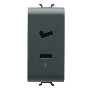 Gewiss SELV csatlakozó-aljzat - 2P 6A 24V polarizált - 1 modulos - Szatén fekete - CHORUSMART termékfotó