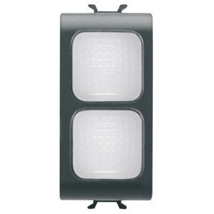 Gewiss Dupla jelzőlámpa - Opál - 1 modulos - Szatén fekete - CHORUSMART termékfotó