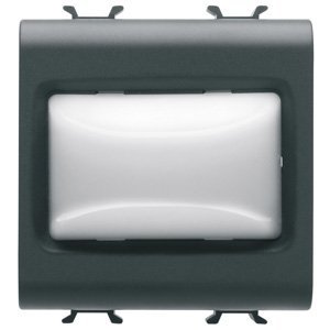 Gewiss Domború jelzőlámpa - 12V AC/DC / 230 V AC 50/60 hz - Opál - 2 modulos - Szatén fekete - CHORUSMART termékfotó