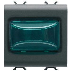 Gewiss Domború jelzőlámpa - 12V AC/DC / 230 V AC 50/60 hz - Zöld - 2 modulos - Szatén fekete - CHORUSMART termékfotó