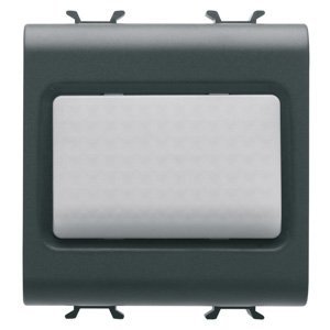 Gewiss Lépcső megvilágító lámpa - 12V AC/DC / 230 V AC 50/60 hz - Opál - 2 modulos - Szatén fekete - CHORUSMART