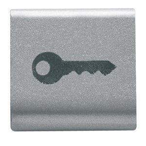 Gewiss Cserélhető kapcsológomb - 22X22MM - Kulcs szimbólummal - Titánium - CHORUSMART