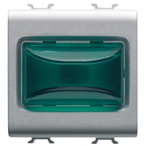 Gewiss Domború jelzőlámpa - 12V AC/DC / 230 V AC 50/60 hz - Zöld - 2 modulos - Titánium - CHORUSMART