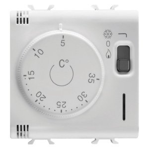 Gewiss Termosztát - 230 V AC 50/60Hz - 2 modulos - Szatén fehér - CHORUSMART