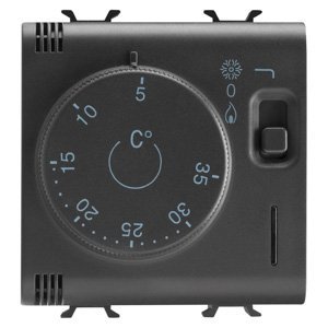Gewiss Termosztát - 230 V AC 50/60Hz - 2 modulos - Fekete - CHORUSMART