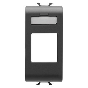 Gewiss Adatkábel csatlakozó aljzat adapter - AMP/KEYSTONE jack - 1 modulos - Szatén fekete - CHORUSMART