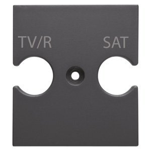 Gewiss Csatlakozó-aljzat előlap - TV/R-SAT kombinált csatlakozó-aljzathoz - Szatén fekete - CHORUSMART termékfotó