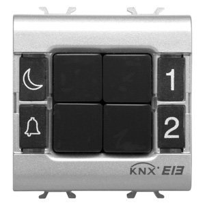 Gewiss Nyomógomb panel - Knx - 4 csatornás - 2 modulos - Titánium - CHORUSMART