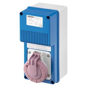 Gewiss Függőleg., fix reteszelt csatl. -aljzat - Hátlappal - Transzformátorral - 2P 16A 230/24V 160VA - IP67