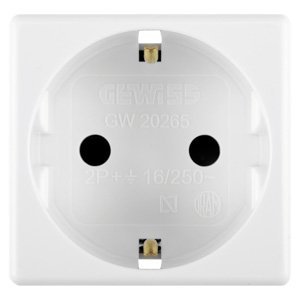 Gewiss Német szabvány szerinti csatlakozó-aljzat 250V ac - 2P+E 16A - 2 modul - System white