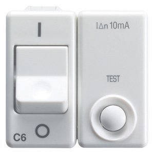 Gewiss Kompakt áram-védőkapcs. - 230V ac - A oszt - 1P+N 6A 3kA 10mA karakterisztika: C - 2 modul - System white termékfotó