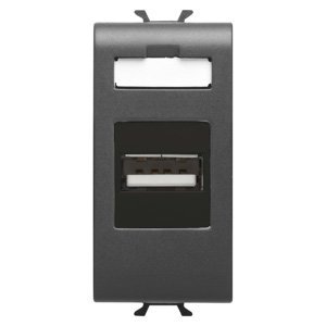 Gewiss Usb aljzat - 1 modulos - Szatén fekete - CHORUSMART termékfotó