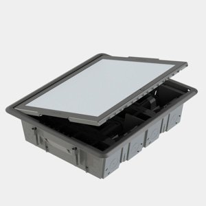 Gewiss Padló alatti szerelvénydoboz - Rozsdamentes acél fedél - 32 modul - System