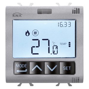 Gewiss Termosztát páratartalom szabályozással - Knx - 2 modulos - Titánium - CHORUSMART