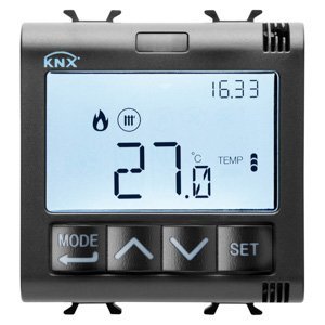 Gewiss Termosztát páratartalom szabályozással - Knx - 2 modulos - Fekete - CHORUSMART
