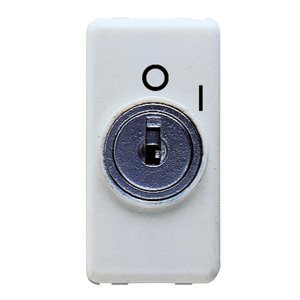 Gewiss Kétpólusú kapcs. 2P 250V ac - 10AX - Kulccsal - Szimbólum: 0/I - 1 modul - System white