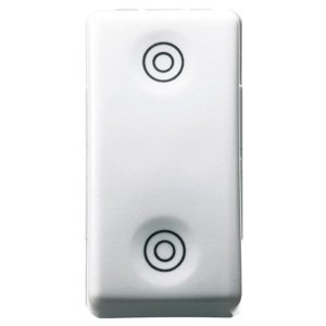 Gewiss Nyomógomb 1P 250V ac - No+no 10A - Reteszelhető - Szimbólum: dupla kör - 1 modul - System white