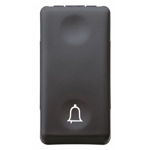 Gewiss Nyomógomb 1P 250V ac - NO 10A - Csengő szimbólum - 1 modul - System black