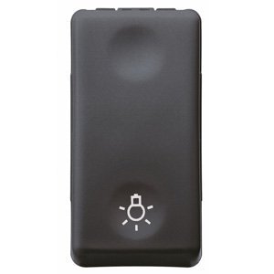 Gewiss Nyomógomb 1P 250V ac - NO 10A - Lámpa szimbólum - 1 modul - System black