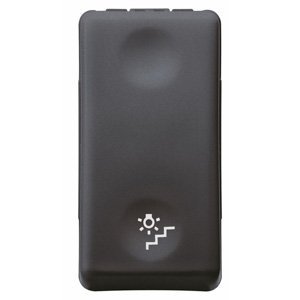 Gewiss Nyomógomb 1P 250V ac - NO 10A - Lépcső szimbólum - 1 modul - System black