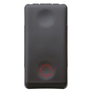 Gewiss Nyomógomb 1P 250V ac - NC 10A - Semleges - Kör szimbólummal - 1 modul - System black