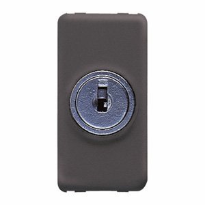 Gewiss Váltókapcs. 1P 250V ac - 10AX - Kulccsal - 1 modul - System black