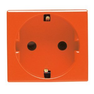 Gewiss Német szabvány szerinti csatlakozó-aljzat 250V ac - Dedikált áramkörökhöz - 2P+E 16A - 2 modul - Narancs - System