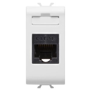 Gewiss RJ45 csatlakozó-aljzat - Cat. 5e - Utp - 1 modulos - Fényes fehér - CHORUSMART