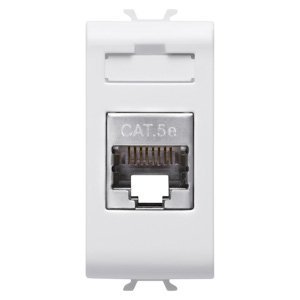 Gewiss RJ45 csatlakozó-aljzat - Cat. 5e - Ftp - 1 modulos - Fényes fehér - CHORUSMART