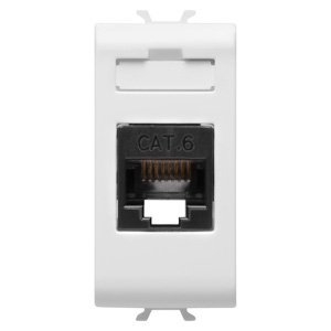 Gewiss RJ45 csatlakozó-aljzat - Cat. 6 - Utp - 1 modulos - Fényes fehér - CHORUSMART