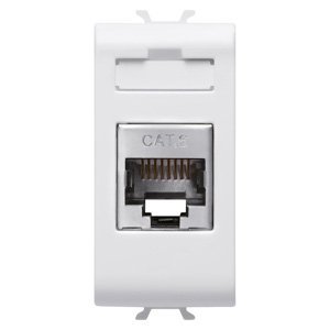 Gewiss RJ45 csatlakozó-aljzat - Cat. 6 ftp - 1 modulos - Fényes fehér - Antibakteriális - CHORUSMART