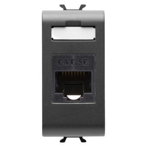 Gewiss RJ45 csatlakozó-aljzat - Cat. 5e utp - 1 modulos - Szatén fekete - CHORUSMART termékfotó