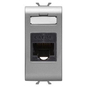 Gewiss RJ45 csatlakozó-aljzat - Cat. 5e - Utp - 1 modulos - Titánium - CHORUSMART