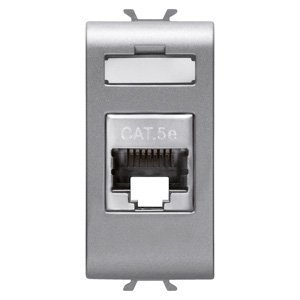 Gewiss RJ45 csatlakozó-aljzat - Cat. 5e - Ftp - 1 modulos - Titánium – CHORUSMART