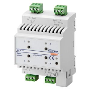 Gewiss Kapcsoló aktuátor - 4 csatornás - 10A - Knx - IP20 - 4 modulos - Kalapsínre szerelhető