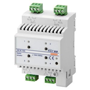 Gewiss Kapcsoló aktuátor - 4 csatornás - 16AX - Knx - IP20 - 4 modulos - Kalapsínre szerelhető