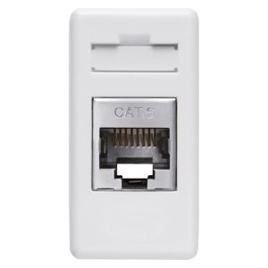 Gewiss RJ45 csatlakozó-aljzat - 4 pár - Kategória: 6 - Ftp - Szerszám nélk. szerelhető - 1 modul - System white