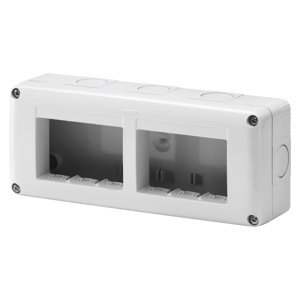 Gewiss Védett szerelvénydoboz system szerelvényekhez - Vízszintes többszörös - 6 férőhely - Modul 3x2 - RAL 7035 szürke - IP40