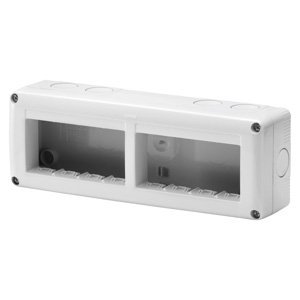Gewiss Védett szerelvénydoboz system szerelvényekhez - Vízszintes többszörös - 8 férőhely - Modul 4x2 - RAL 7035 szürke - IP40