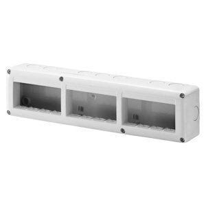 Gewiss Védett szerelvénydoboz system szerelvényekhez - Vízszintes többszörös - 12 férőhely - Modul 4x3 - RAL 7035 szürke - IP40